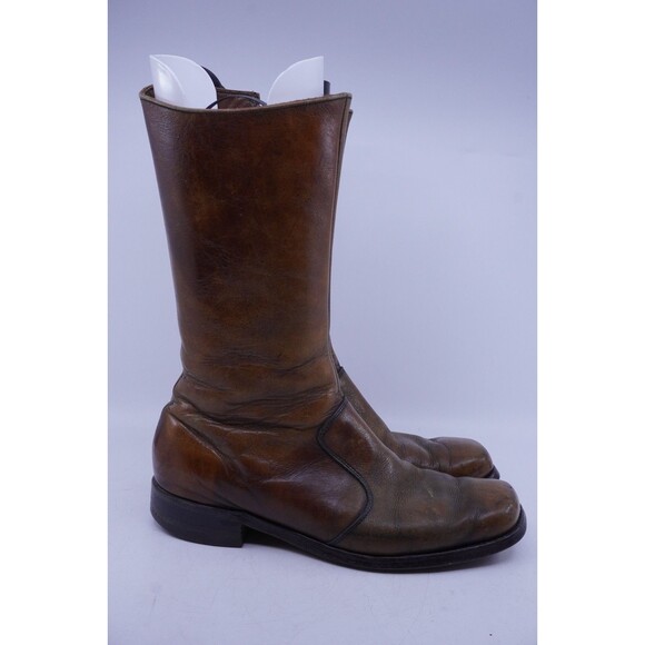 Vintage Frye Campus Boots Men's Size 9 D Brown Leather 0L15085 Nice Black Label - Picture 1 of 8